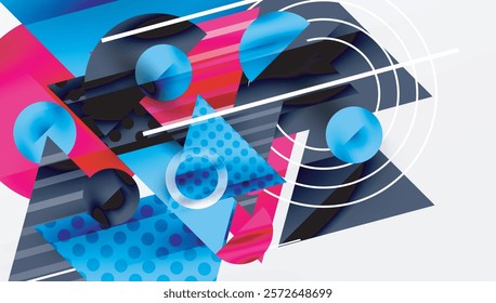 Sleek abstract background - layered triangles with vibrant gradient tones. Semi-transparent shapes add depth and contemporary aesthetic