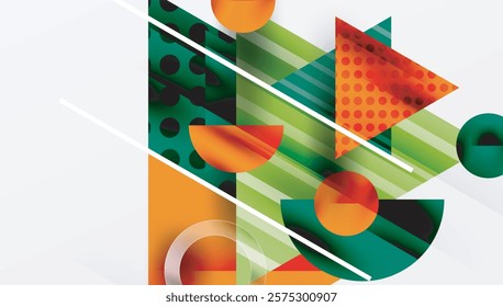 Sleek abstract background - layered triangles with vibrant gradient tones. Semi-transparent shapes add depth and contemporary aesthetic