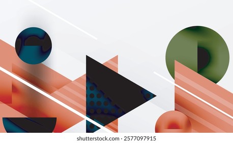 Sleek abstract background - layered triangles with vibrant gradient tones. Semi-transparent shapes add depth and contemporary aesthetic