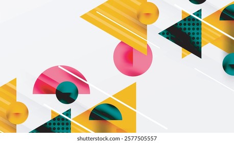 Sleek abstract background - layered triangles with vibrant gradient tones. Semi-transparent shapes add depth and contemporary aesthetic