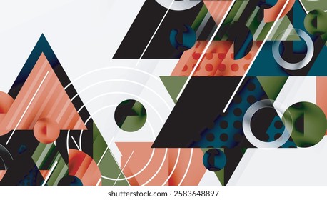 Sleek abstract background - layered triangles with vibrant gradient tones. Semi-transparent shapes add depth and contemporary aesthetic