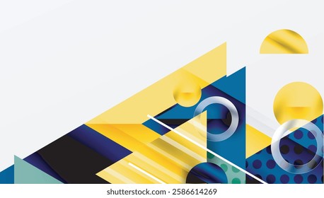 Sleek abstract background - layered triangles with vibrant gradient tones. Semi-transparent shapes add depth and contemporary aesthetic