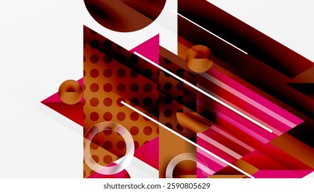 Sleek abstract background - layered triangles with vibrant gradient tones. Semi-transparent shapes add depth and contemporary aesthetic