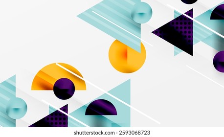 Sleek abstract background - layered triangles with vibrant gradient tones. Semi-transparent shapes add depth and contemporary aesthetic