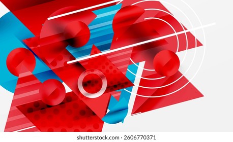 Sleek abstract background - layered triangles with vibrant gradient tones. Semi-transparent shapes add depth and contemporary aesthetic