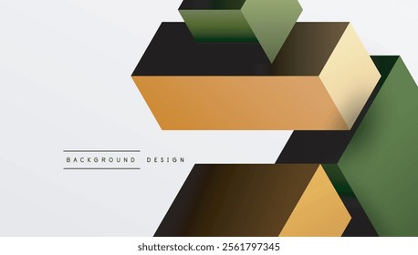 Sleek abstract design featuring isometric 3D blocks in a clean, modern composition. Perfect for tech-inspired themes, with vibrant colors and geometric precision