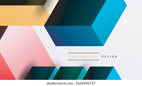 Sleek abstract design featuring isometric 3D blocks in a clean, modern composition. Perfect for tech-inspired themes, with vibrant colors and geometric precision