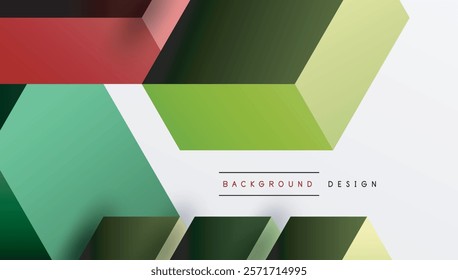 Sleek abstract design featuring isometric 3D blocks in a clean, modern composition. Perfect for tech-inspired themes, with vibrant colors and geometric precision