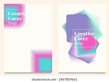 Sleek abstract posters and wall art showcasing colorful geometric forms. Contemporary styling for presentations, home adornment, websites, banners, and covers