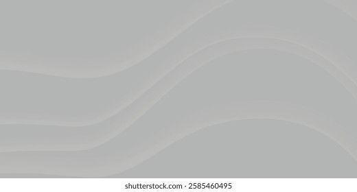 Sleek abstract wave background with soft, flowing curves in subtle gray tones. Smooth gradient effect enhances its modern, minimalistic aesthetic. Perfect for elegant branding, presentations