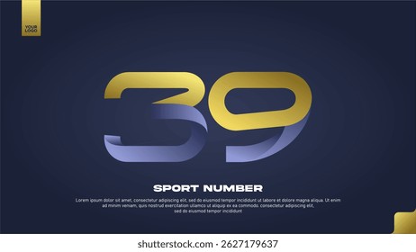 Sleek Aerodynamic Sport Number 39 with Modern Gradient Effect