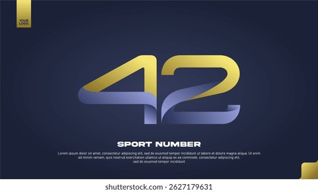 Sleek Aerodynamic Sport Number 42 with Modern Gradient Effect