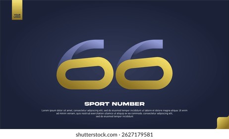 Sleek Aerodynamic Sport Number 66 with Modern Gradient Effect