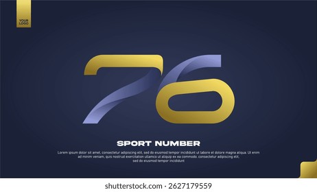 Sleek Aerodynamic Sport Number 76 with Modern Gradient Effect