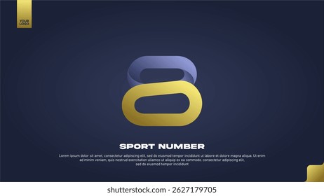 Sleek Aerodynamic Sport Number 8 with Modern Gradient Effect