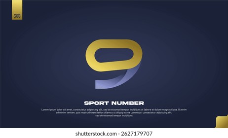Sleek Aerodynamic Sport Number 9 with Modern Gradient Effect