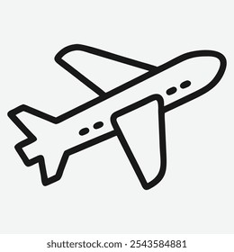 Sleek Airplane Icon Line Art ,Modern Travel and Aviation Symbol.