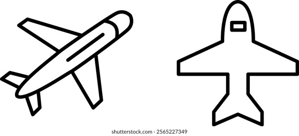 "Sleek Airplane Icon for Travel, Aviation, and Transport-Themed Designs"