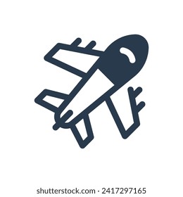 Ilustración del icono del vector del modelo de avión de Sleek
