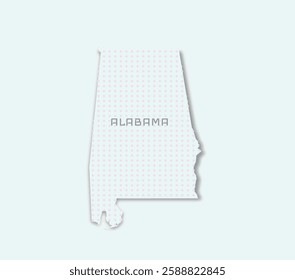 Sleek Alabama state map with a modern minimalist design. Ideal for infographics, digital projects, and branding. High-quality vector file.	