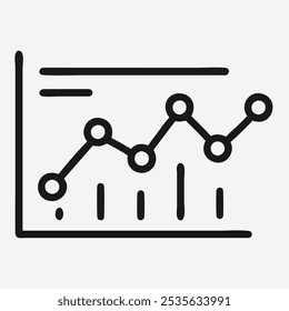 Sleek Analytics Icon - Moderne Linie Kunst Illustration