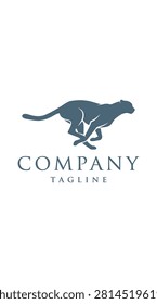 Sleek animal icon representing speed and agility for branding.