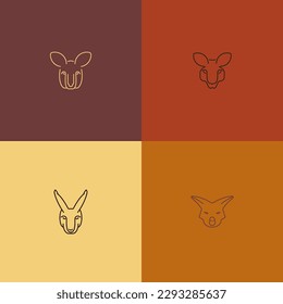 Sleek animal kangaroo outline design