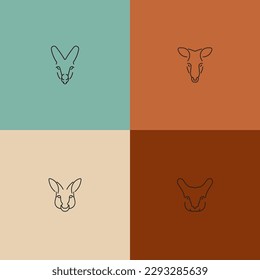 Sleek animal kangaroo outline design