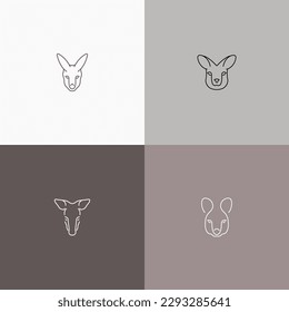 Sleek animal kangaroo outline design