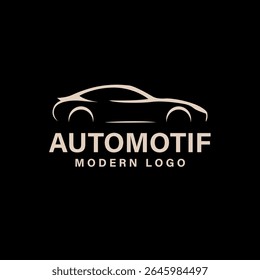 Sleek Automotive Modern Logo Design Elegant Car Silhouette Illustration