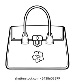 Sleek bag outline icon in scalable vector format.