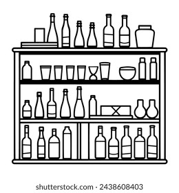 Sleek bar outline icon in scalable vector format.