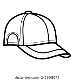 Sleek baseball cap outline icon in scalable vector format.