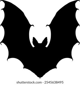 Eine elegante Fledermaus Silhouette mit verlängerten Flügeln, perfekt für Gothic-Stil Logos oder Bekleidung Designs.