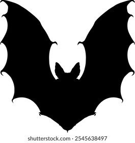 Eine elegante Fledermaus Silhouette mit verlängerten Flügeln, perfekt für Gothic-Stil Logos oder Bekleidung Designs.