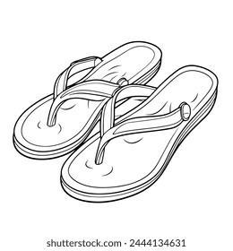 Schlanke Strandpantoffel Icon Vektorgrafik perfekt für sommerliche Projekte. Minimal und modern.