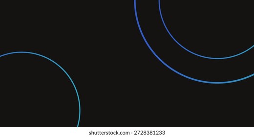 Fundo preto abstrato elegante com círculos de gradiente azul
