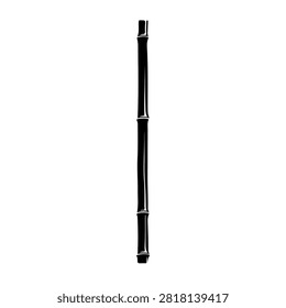 A sleek black bamboo flute, ideal for traditional music performances and cultural events, showcasing craftsmanship and musical artistry.