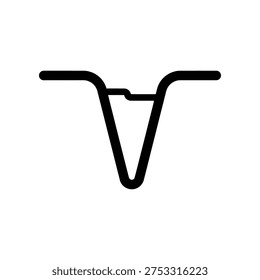 A sleek black bicycle handlebar set against a clean white background, ideal for use in cycling, sports, or equipment-related projects, conveying a sense of simplicity and focus on the bike part.