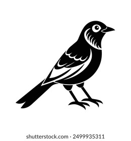 Sleek black bird silhouette vector illustration for versatile graphic design and print projects.