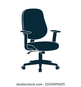 Sleek Black Chair Silhouette Vector for Graphic Design