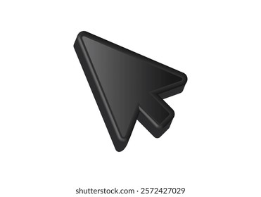 Sleek black computer mouse cursor icon pointing to the right. perfect for tech designs.