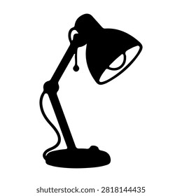 A sleek black desk lamp with adjustable arm and focused light, ideal for reading, studying, or working at a desk in home or office environments.