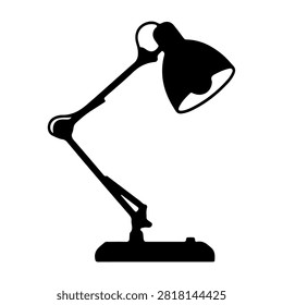 A sleek black desk lamp featuring an adjustable arm and focused light, ideal for workspaces, study areas, or bedside tables.