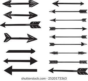 Sleek black directional arrow set for modern designs