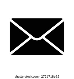 Un elegante icono de sobre negro, que significa correo electrónico, mensaje y comunicación digital