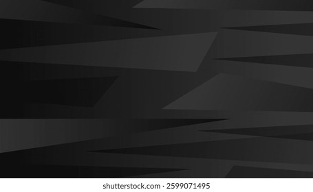 Sleek black geometric background featuring triangle shapes, creating a modern and futuristic abstract design. Perfect for branding, web design, posters, and digital artwork.