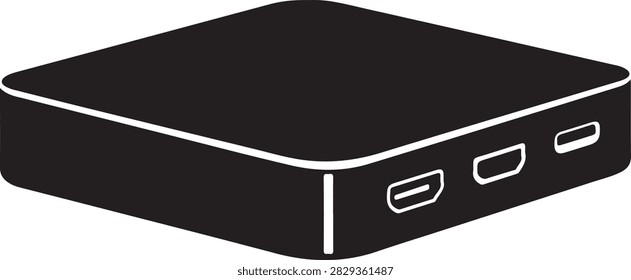 Sleek black HDMI adapter device featuring two HDMI ports for media connections