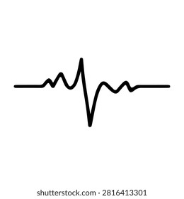 A sleek black heartbeat line symbolizing health, medical monitoring, and vitality, suitable for healthcare, medical, and wellness contexts.