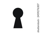 Sleek Black Icons on White: Lock and Keyhole Vector Art